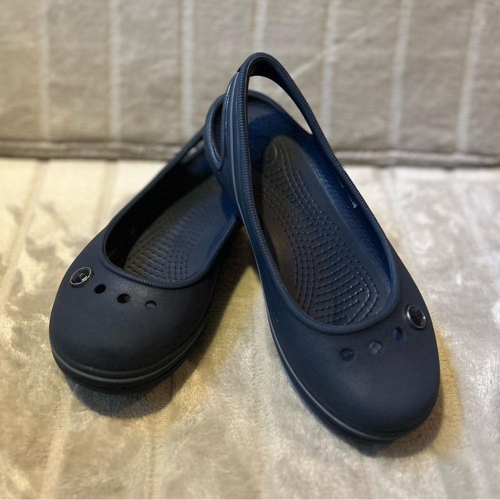 Crocs girls slingback flats Navy size 13